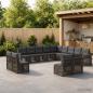 Preview: ARDEBO.de - Gartensofa-set 13 stk. Grau und Dunkelgrau Poly-Rattan