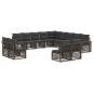 Preview: Gartensofa-set 13 stk. Grau und Dunkelgrau Poly-Rattan