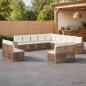 Preview: ARDEBO.de - Gartensofa-set 13 stk. Beige und Cremeweiß Poly-Rattan