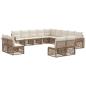 Preview: Gartensofa-set 13 stk. Beige und Cremeweiß Poly-Rattan