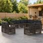 Preview: ARDEBO.de - Gartensofa-set 11 stk. Grau und Dunkelgrau Poly-Rattan
