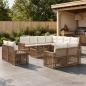 Preview: ARDEBO.de - Gartensofa-set 12 Stk. Beige und Cremeweiß Poly-Rattan