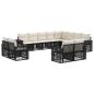 Preview: Gartensofa-set 12 Stk. Schwarz und Cremeweiß Poly-Rattan