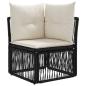 Preview: Gartensofa-set 12 Stk. Schwarz und Cremeweiß Poly-Rattan