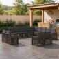 Preview: ARDEBO.de - Gartensofa-set 13 stk. Grau und Dunkelgrau Poly-Rattan