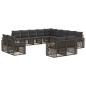Preview: Gartensofa-set 13 stk. Grau und Dunkelgrau Poly-Rattan