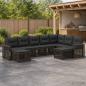 Preview: ARDEBO.de - Gartensofa-set 9 stk. Grau und Dunkelgrau Poly-Rattan