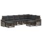 Preview: Gartensofa-set 9 stk. Grau und Dunkelgrau Poly-Rattan