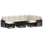Preview: Gartensofa-set 10 stk. Schwarz und Cremeweiß Poly-Rattan