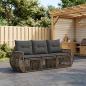 Preview: ARDEBO.de - Gartensofa-set 3 stk. Grau und Dunkelgrau Poly-Rattan