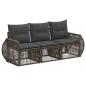 Preview: Gartensofa-set 3 stk. Grau und Dunkelgrau Poly-Rattan