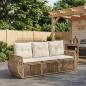Preview: ARDEBO.de - Gartensofa-set 3 Stk. Beige und Cremeweiß Poly-Rattan
