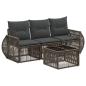 Preview: Gartensofa-set 4 stk. Grau und Dunkelgrau Poly-Rattan