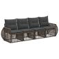 Preview: Gartensofa-set 4 stk. 4-Sitzer Grau und Dunkelgrau Poly-Rattan