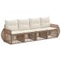 Preview: Gartensofa-set 4 stk. Beige und Cremeweiß Poly-Rattan
