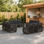 Preview: ARDEBO.de - Gartensofa-set 12 stk. Grau und Dunkelgrau Poly-Rattan