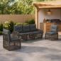 Preview: ARDEBO.de - Gartensofa-set 5 stk. 5-Sitzer Grau und Dunkelgrau Poly-Rattan