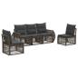 Preview: Gartensofa-set 5 stk. 5-Sitzer Grau und Dunkelgrau Poly-Rattan