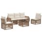 Preview: Gartensofa-set 6 Stk. Beige und Cremeweiß Poly-Rattan