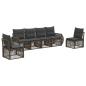 Preview: Gartensofa-set 6 stk. Grau und Dunkelgrau Poly-Rattan