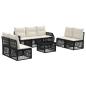 Preview: Gartensofa-set 8 stk. Schwarz und Cremeweiß Poly-Rattan