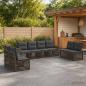 Preview: ARDEBO.de - Gartensofa-set 8 stk. Grau und Dunkelgrau Poly-Rattan