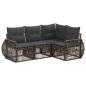 Preview: Gartensofa-set 4 stk. 4-Sitzer Grau und Dunkelgrau Poly-Rattan