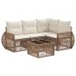 Preview: Gartensofa-set 5 Stk. Beige und Cremeweiß Poly-Rattan