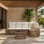 Preview: Gartensofa-set 5 Stk. Beige und Cremeweiß Poly-Rattan