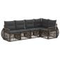 Preview: Gartensofa-set 5 stk. Grau und Dunkelgrau Poly-Rattan