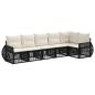 Preview: Gartensofa-set 6 stk. Schwarz und Cremeweiß Poly-Rattan