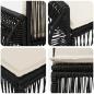 Preview: Gartensofa-set 6 stk. Schwarz und Cremeweiß Poly-Rattan