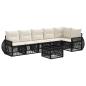Preview: Gartensofa-set 7 stk. Schwarz und Cremeweiß Poly-Rattan