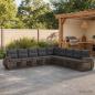 Preview: ARDEBO.de - Gartensofa-set 9 stk. Grau und Dunkelgrau Poly-Rattan