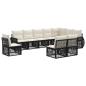 Preview: Gartensofa-set 10 stk. Schwarz und Cremeweiß Poly-Rattan