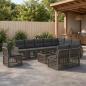 Preview: ARDEBO.de - Gartensofa-set 11 stk. Grau und Dunkelgrau Poly-Rattan