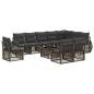 Preview: Gartensofa-set 11 stk. Grau und Dunkelgrau Poly-Rattan