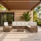 Preview: ARDEBO.de - Gartensofa-set 10 Stk. Beige und Cremeweiß Poly-Rattan