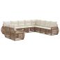 Preview: Gartensofa-set 10 Stk. Beige und Cremeweiß Poly-Rattan