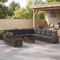 Preview: ARDEBO.de - Gartensofa-set 12 Stk. Grau und Dunkelgrau Poly-Rattan