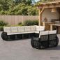 Preview: ARDEBO.de - Gartensofa-set 8 stk. Schwarz und Cremeweiß Poly-Rattan