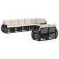 Preview: Gartensofa-set 8 stk. Schwarz und Cremeweiß Poly-Rattan