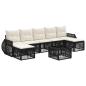 Preview: Gartensofa-set 8 stk. Schwarz und Cremeweiß Poly-Rattan