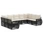 Preview: Gartensofa-set 9 stk. Schwarz und Cremeweiß Poly-Rattan