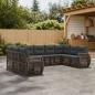 Preview: ARDEBO.de - Gartensofa-set 9 stk. Grau und Dunkelgrau Poly-Rattan
