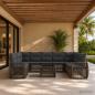Preview: ARDEBO.de - Gartensofa-set 10 Stk. Grau und Dunkelgrau Poly-Rattan