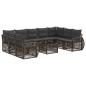 Preview: Gartensofa-set 10 Stk. Grau und Dunkelgrau Poly-Rattan