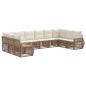 Preview: Gartensofa-set 10 stk. Beige und Cremeweiß Poly-Rattan