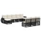 Preview: Gartensofa-set 10 stk. Schwarz und Cremeweiß Poly-Rattan
