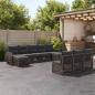 Preview: ARDEBO.de - Gartensofa-set 10 stk. Grau und Dunkelgrau Poly-Rattan